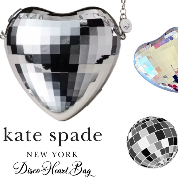kate spade Handbags - Kate Spade X Target Silver Reflective Disco Heart Crossbody Bag
